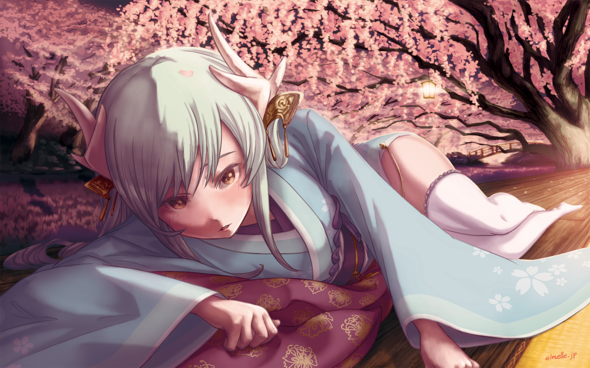 Fatego 夜桜とマスターにせまる清姫の絵 にくきゅうblog
