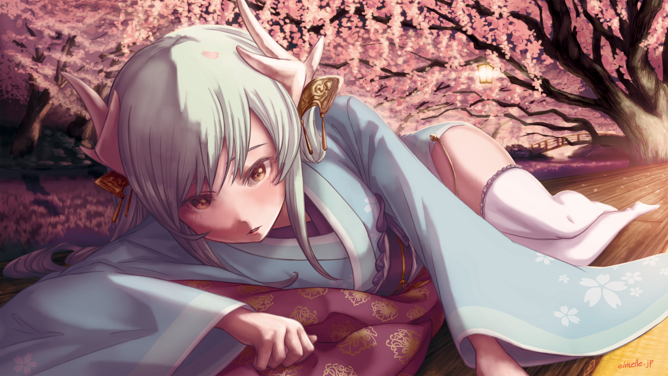 Fatego 夜桜とマスターにせまる清姫の絵 にくきゅうblog